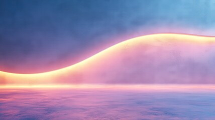 Fototapete - Abstract Wavy Neon Light on Textured Wall