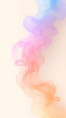 Fototapete - Hazy Pastel Smoke Swirl in Dark Space with Glowing Outline