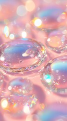 Leinwandbilder - Layered Glass Effect with Multicolor Highlights and Pink Background