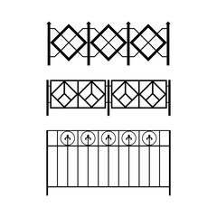 Wall Mural - black thin fence on white background