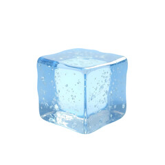 Poster - A Single Perfect Ice Cube Crystal Clear and Ready to Chill isolated on transparent background