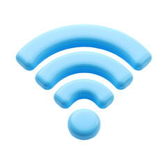 Poster - 3D Blue Wifi Symbol HighQuality Wireless Network Icon isolated on transparent background