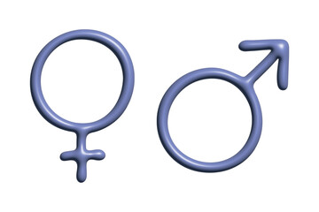  3d female and male gender identity icon Symbol used to represent sex and gender