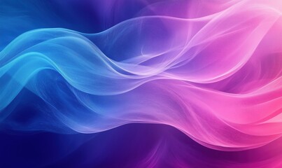 Poster - Abstract flowing waves in blue and pink hues creating a serene background design