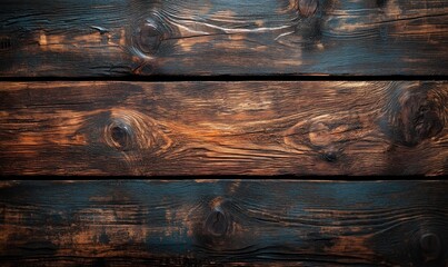 Poster - Dark rustic wooden texture with rich grain patterns and natural imperfections