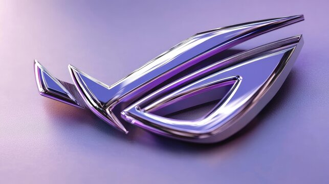 Metallic, stylized  design, rendered in 3d.