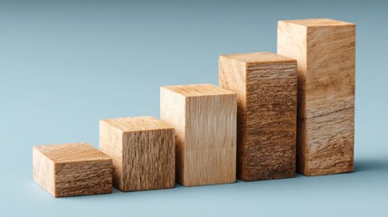 Poster - Single wooden block captivating attention as a symbol of financial maturity and growth in a conceptual framework