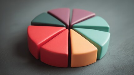 Poster - A colorfully colored pie chart representing a financial strategy engine and data mapped expansion for analysis and insights