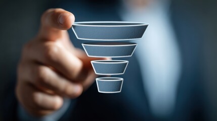 Poster - Creative multi-touchpoint strategy builder icon concept illustrating effective alignment in modern marketing techniques and solutions