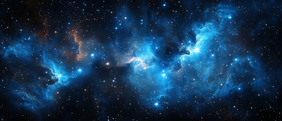 Wall Mural - Vast space nebula art with glowing stars nestled within hyper-realistic gas formations.