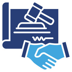 Poster - Contract Law Two Color Icon