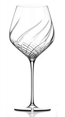 Poster - Elegant crystal wine glass on white background studio shot showcasing intricate design and craftsmanship for luxury lifestyle