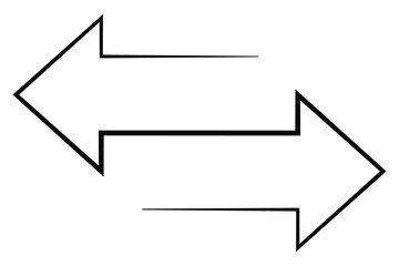 Poster - Arrows outline for mobile concept and web design. Double ended arrow vector icon. Arrow icon flat trendy illustration for logo, symbol. Left right arrows simple line vector icon. 
