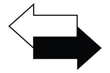 Poster - Double ended arrow vector design, arrows outline for mobile concept and web design.  Arrow icon flat trendy illustration. Left right arrows simple line vector icon.
