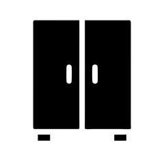 Poster - Simple wardrobe icon, black and white, for websites