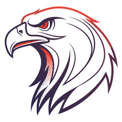 Aufkleber - Eagle logo vector illustration featuring bold lines and vibrant colors, designed for various branding and promotional purposes in an artistic style