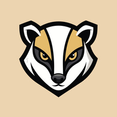 Aufkleber - Bold badger mascot vector logo suitable for sports teams and branding illustrations, featuring a striking design with fierce eyes and sharp lines