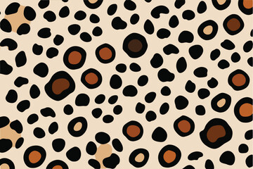 Leinwandbilder - Colorful abstract vector illustration of spots and patterns in shades of black and brown on a light background