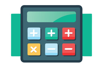 Poster - colorful calculator vector illustration showcasing a modern design with large buttons suitable for d