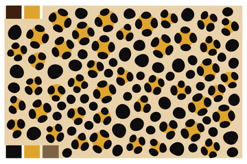 Poster - Colorful abstract vector illustration of spots and patterns in shades of black and brown on a light background
