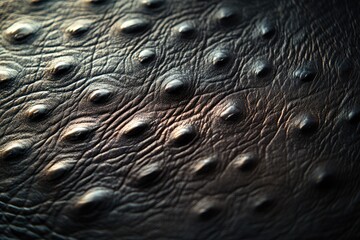 Poster - Close-up of dark, textured leather with distinctive raised bumps