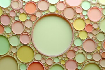 Poster - Pastel circles pattern, large central circle