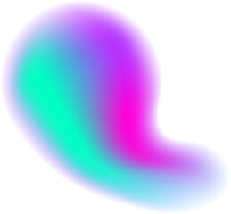 Poster - Abstract blurred gradient shape. Blue and pink fluid soft element. Liquid aura gradation blob and splash. Organic futuristic neon figure.