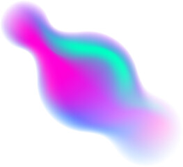 Poster - abstract blurred gradient shape. blue and pink fluid soft element. liquid aura gradation blob and sp