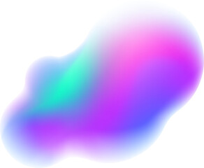 Poster - Blurred gradient shape. Blue and pink fluid soft abstract element. Liquid aura gradation blob and splash. Organic mesh futuristic neon figure.