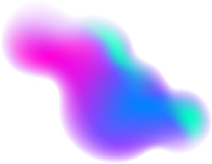 Poster - gradient blurred shape. colored fluid liquid element. blue and pink soft blob. holographic gradation