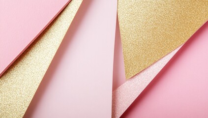 Poster - Abstract pink and gold textured paper design