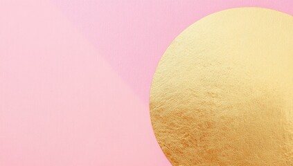 Poster - Pink backdrop with a large, textured gold circle