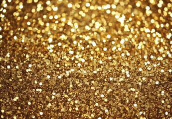Aufkleber - Golden Glitter Texture: Shimmering Background of Sparkling Particles for Festive Designs : Generative AI