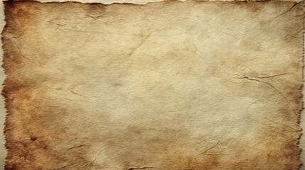 Leinwandbilder - Aged, textured parchment paper with burn marks and frayed edges, ideal for vintage designs or historical backgrounds. : Generative AI
