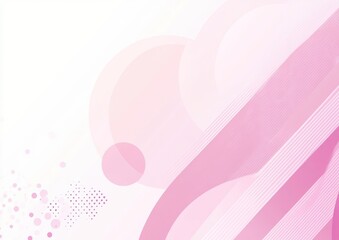 Poster - Soft pink abstract art with circles and lines