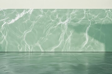 Poster - Pale green marble wall, glossy floor