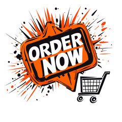 Poster - Compelling order now graphic for ecommerce promo and shopping designs