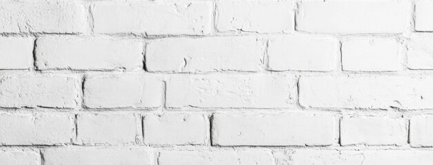 Poster - A seamless texture of a white painted brick wall, ideal for backgrounds or design projects.  The image offers a clean, minimalist aesthetic. : Generative AI