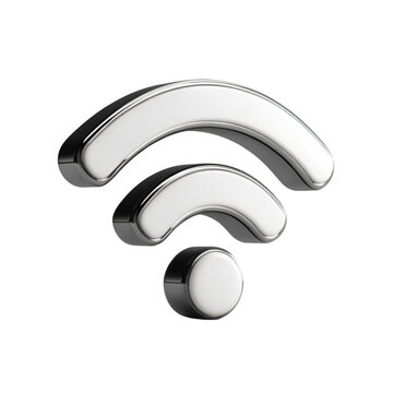 Sleek 3D Wifi Symbol Strong Connection Wireless Technology
