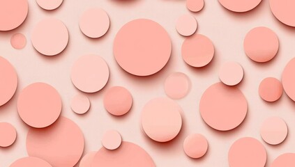 Poster - Pastel pink circles, varying sizes, soft shadows