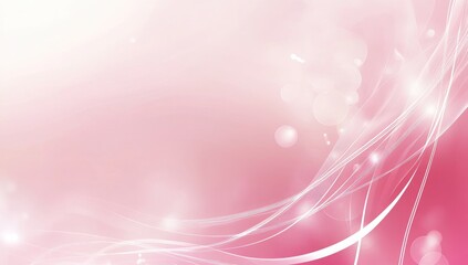 Poster - Abstract pink background with glowing curves and bokeh