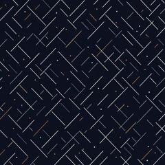 Poster - Abstract geometric pattern with intersecting lines and dots on dark background