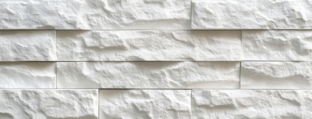 Aufkleber - White textured stone wall, modern architectural detail, seamless pattern for design projects.  Ideal for backgrounds, textures, and interior design applications. : Generative AI