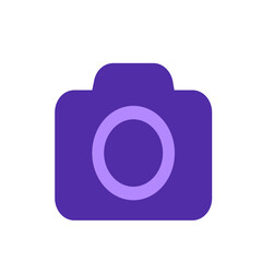 Poster - A purple camera icon with a light purple lens, showing a simple and modern design for photography use