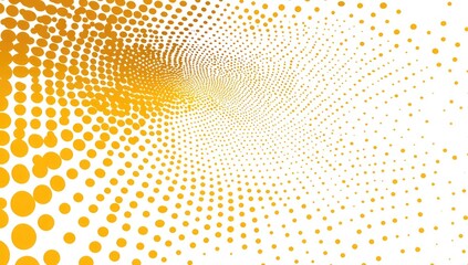 Poster - Golden swirling dot pattern, radiating outwards