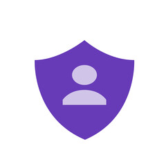 Poster - A purple shield with a light purple person icon in the center, symbolizing user security and protection online