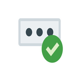 Poster - Illustration of a password field with three dots and a green check mark indicating successful validation