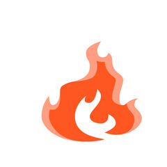 Poster - Stylized illustration of a flame with orange and peach hues on a white background forming a fire shape