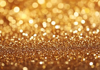Aufkleber - Shimmering gold glitter texture with bokeh lights, perfect for festive backgrounds or luxurious designs.  Ideal for holiday cards, invitations, or celebratory projects. : Generative AI