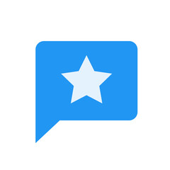 Poster - Blue speech bubble with rounded corners containing a white star in the center of the conversation box